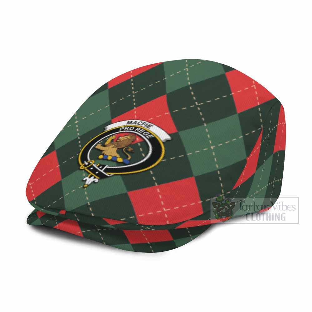 MacFie (McFie) Scottish Family Crest Flat Cap, Jeff Cap Argyle Plaid Christmas Style - Tartan Vibes Clothing
