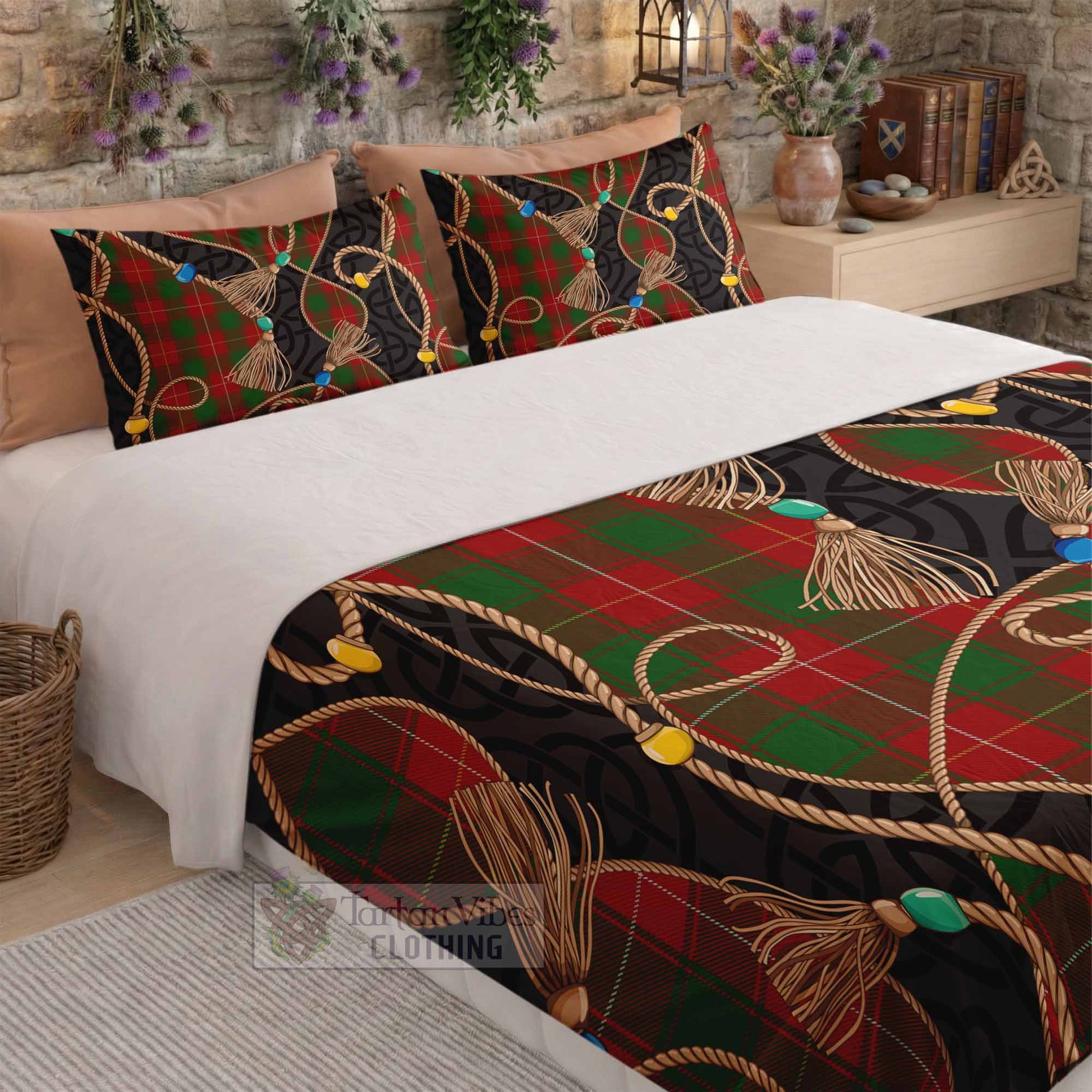 MacFie (McFie) Scottish Tartan Twisted Ropes Stylized Bedding Set - Tartan Vibes Clothing