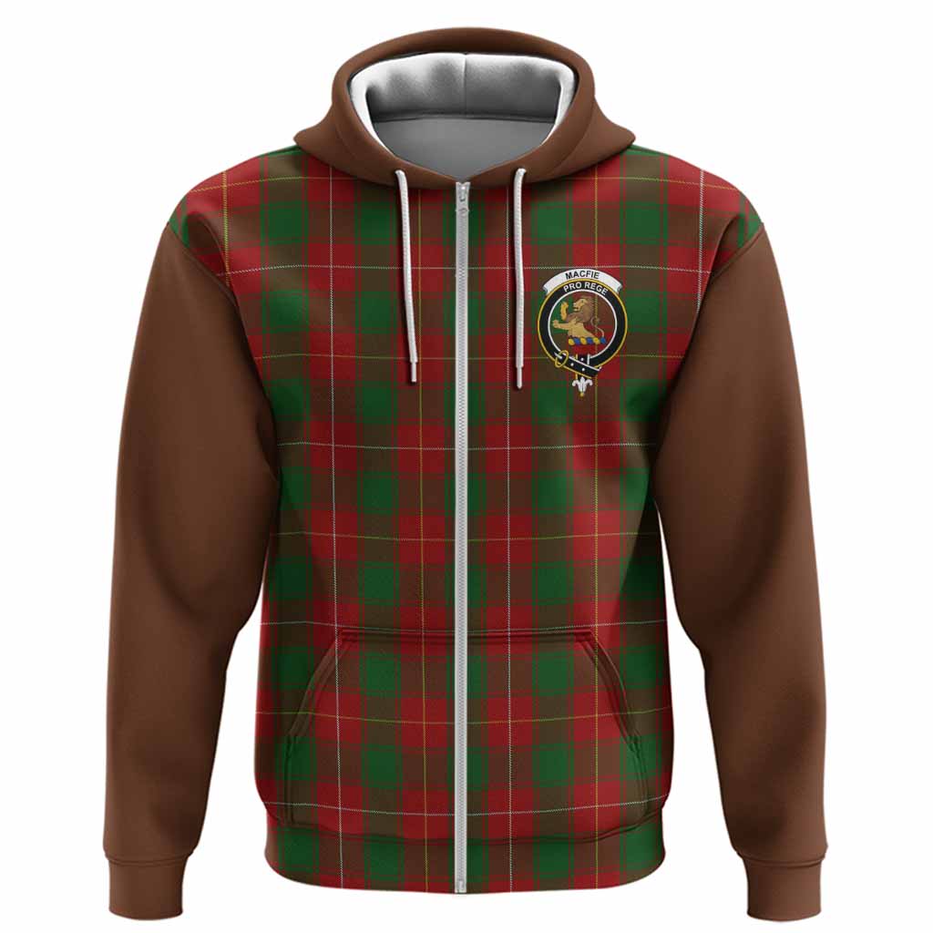 MacFie (McFie) Tartan Accent Hoodie with Family Crest