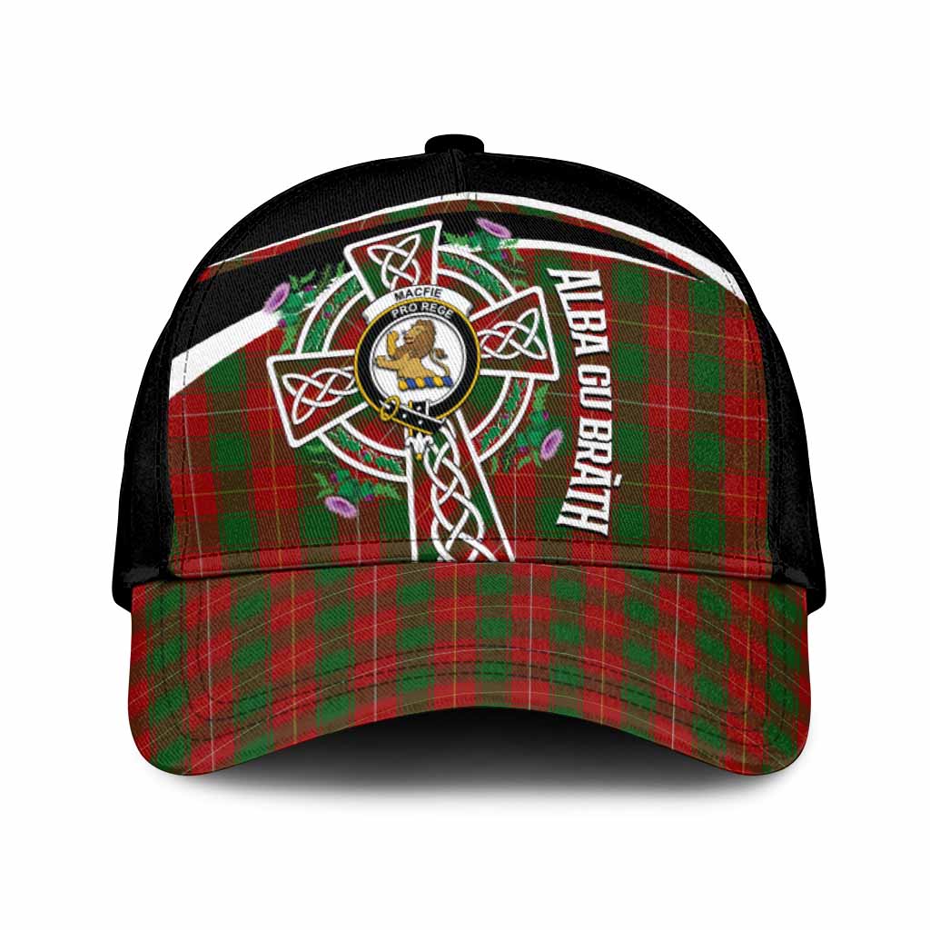 MacFie (McFie) Tartan Crest Classic Cap Scottish Thistle Celtic Cross Alba Gu Brath