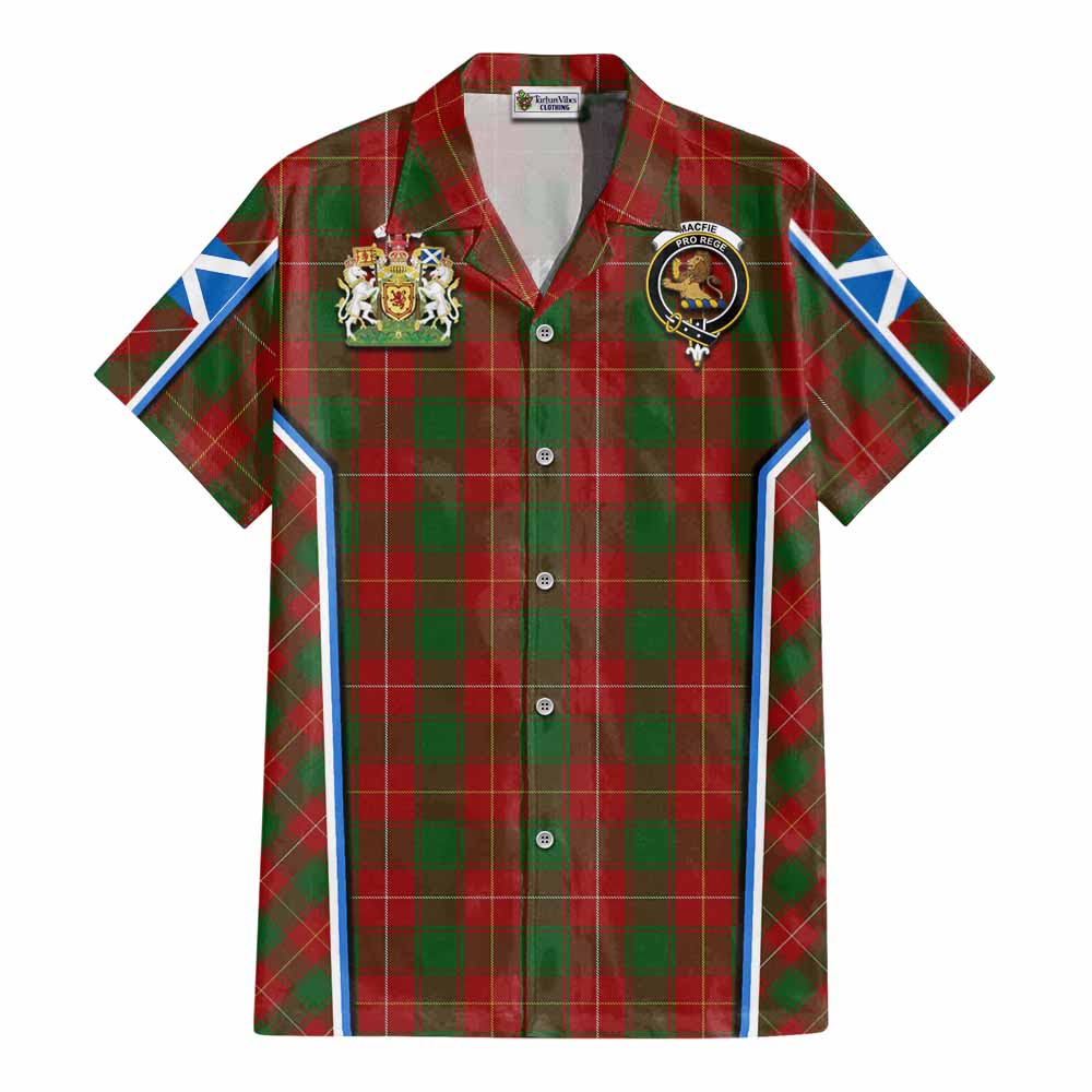 MacFie (McFie) Tartan Crest Cotton Hawaiian Shirt Scotland Coat of Arm Flag Style - Tartan Vibes Clothing