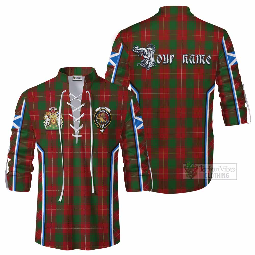 MacFie (McFie) Tartan Crest Ghillie Kilt Shirt Scotland Coat of Arm Flag Style - Tartan Vibes Clothing