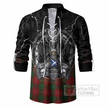 MacFie (McFie) Tartan Crest Ghillie Shirt Celtic Odin's Raven Legacy