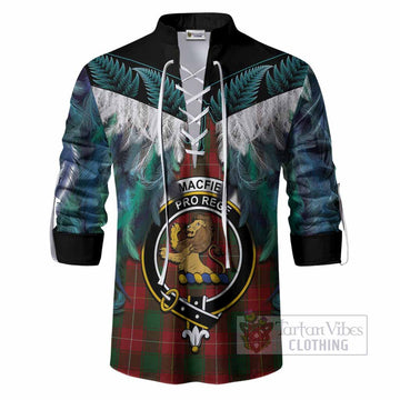 MacFie (McFie) Tartan Crest Ghillie Shirt New Zealand Maori Korowai Cloak