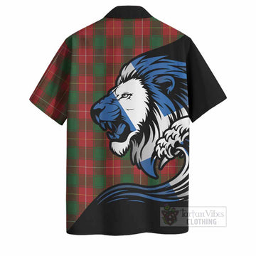 MacFie (McFie) Tartan Crest Hawaiian Shirt Scottish Golden Lions Wave Flow