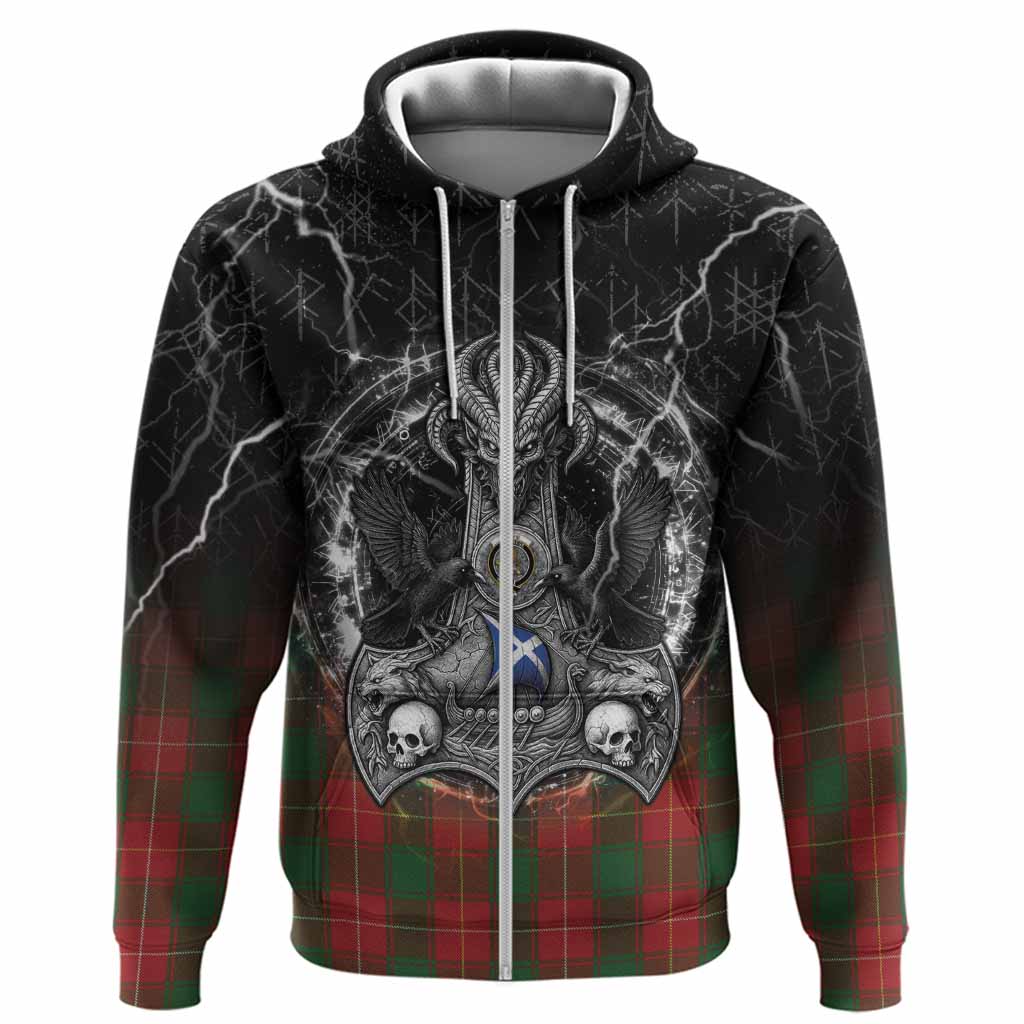 MacFie (McFie) Tartan Crest Hoodie Celtic Odin's Raven Legacy