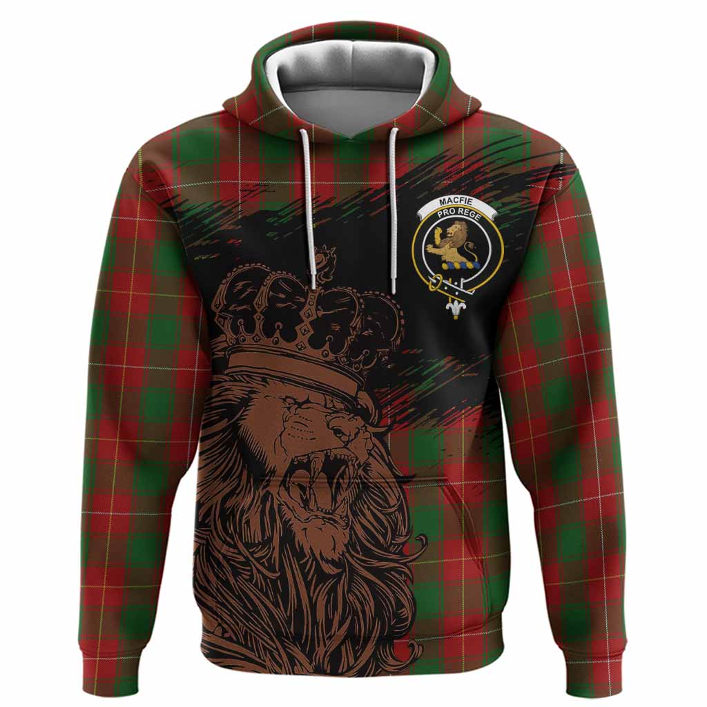 MacFie (McFie) Tartan Crest Hoodie Crowned Lion Heritage Style
