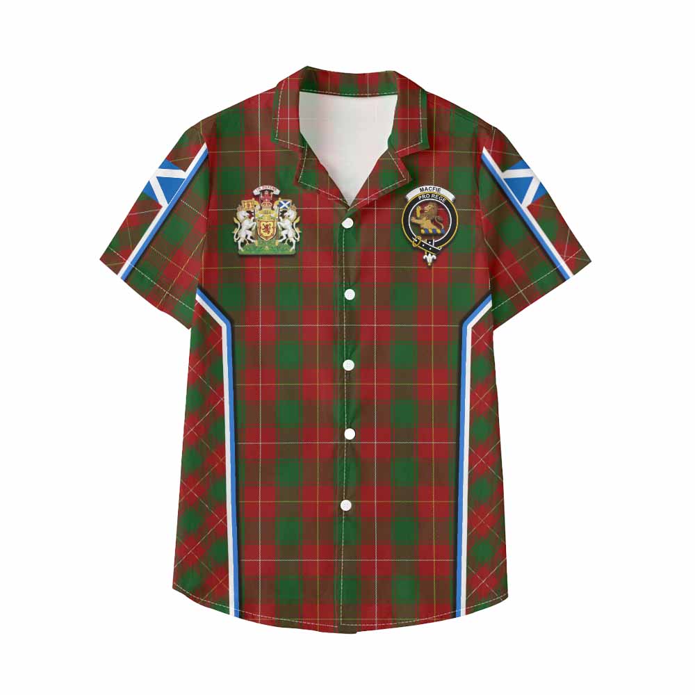 MacFie (McFie) Tartan Crest Kid Hawaiian Shirt Scotland Coat of Arm Flag Style - Tartan Vibes Clothing