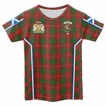 MacFie (McFie) Tartan Crest Kid T-shirt Scotland Coat of Arm Flag Style - Tartan Vibes Clothing