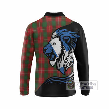 MacFie (McFie) Tartan Crest Long Sleeve Polo Shirt Scottish Golden Lions Wave Flow
