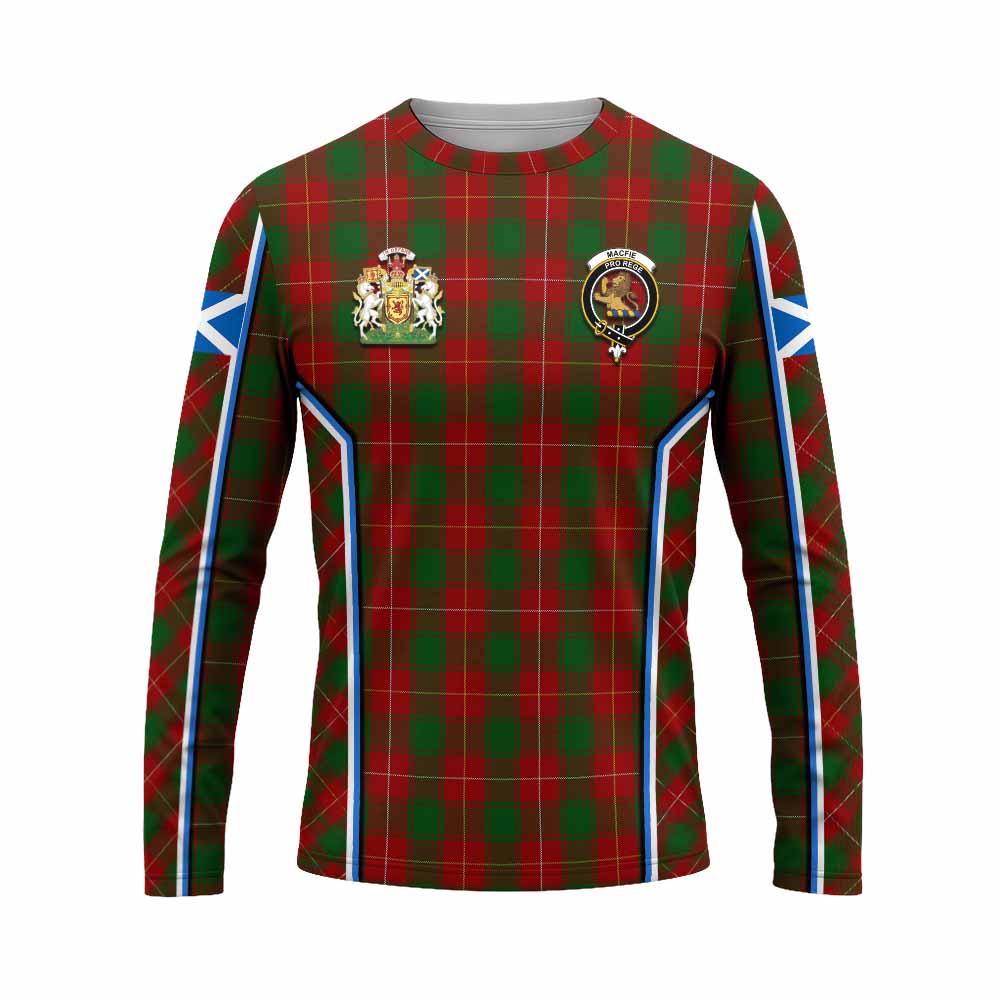 MacFie (McFie) Tartan Crest Long Sleeve T-Shirt Scotland Coat of Arm Flag Style - Tartan Vibes Clothing