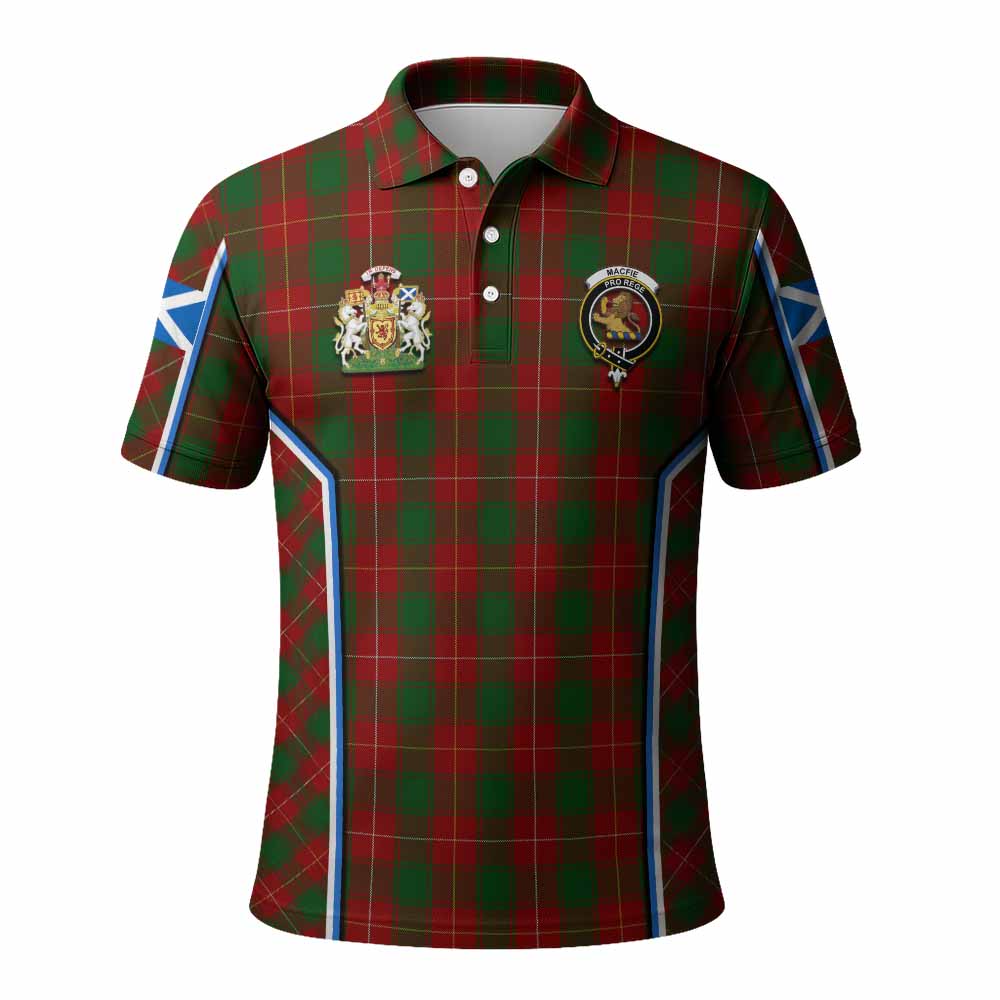 MacFie (McFie) Tartan Crest Polo Shirt Scotland Coat of Arm Flag Style - Tartan Vibes Clothing