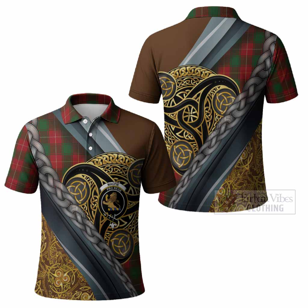 MacFie (McFie) Tartan Crest Polo Shirt Scottish Triskele Celtic