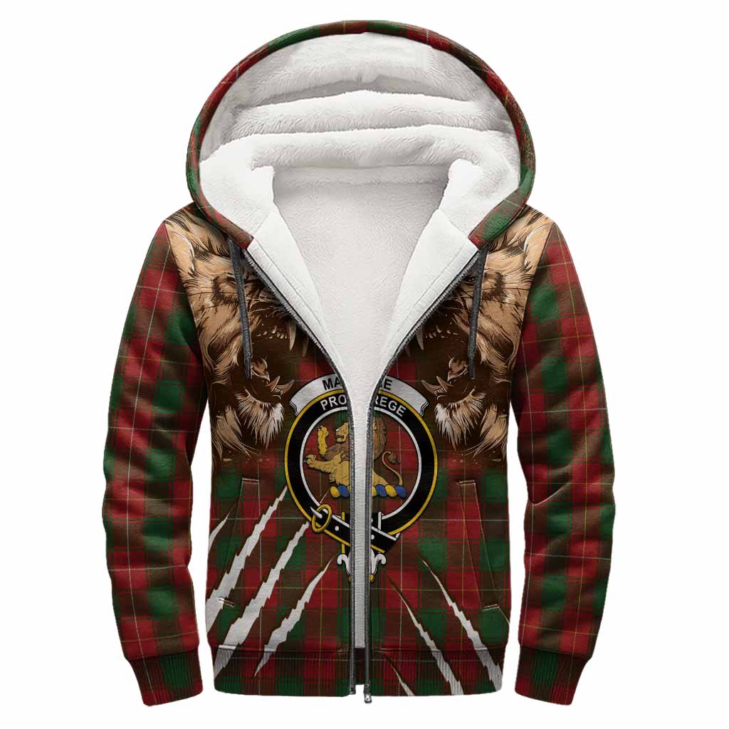MacFie (McFie) Tartan Crest Sherpa Hoodie Ferocious Lion Style