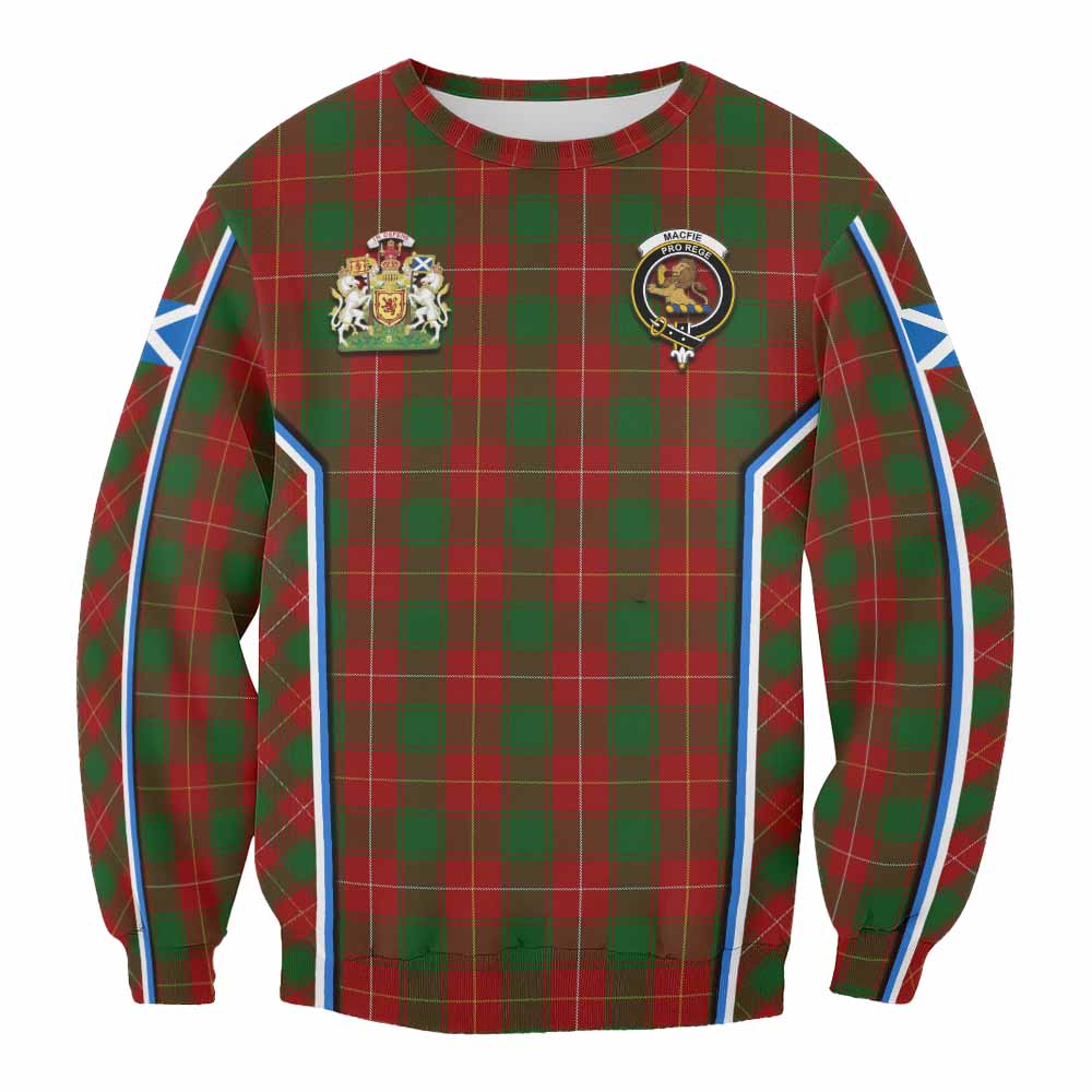 MacFie (McFie) Tartan Crest Sweatshirt Scotland Coat of Arm Flag Style - Tartan Vibes Clothing