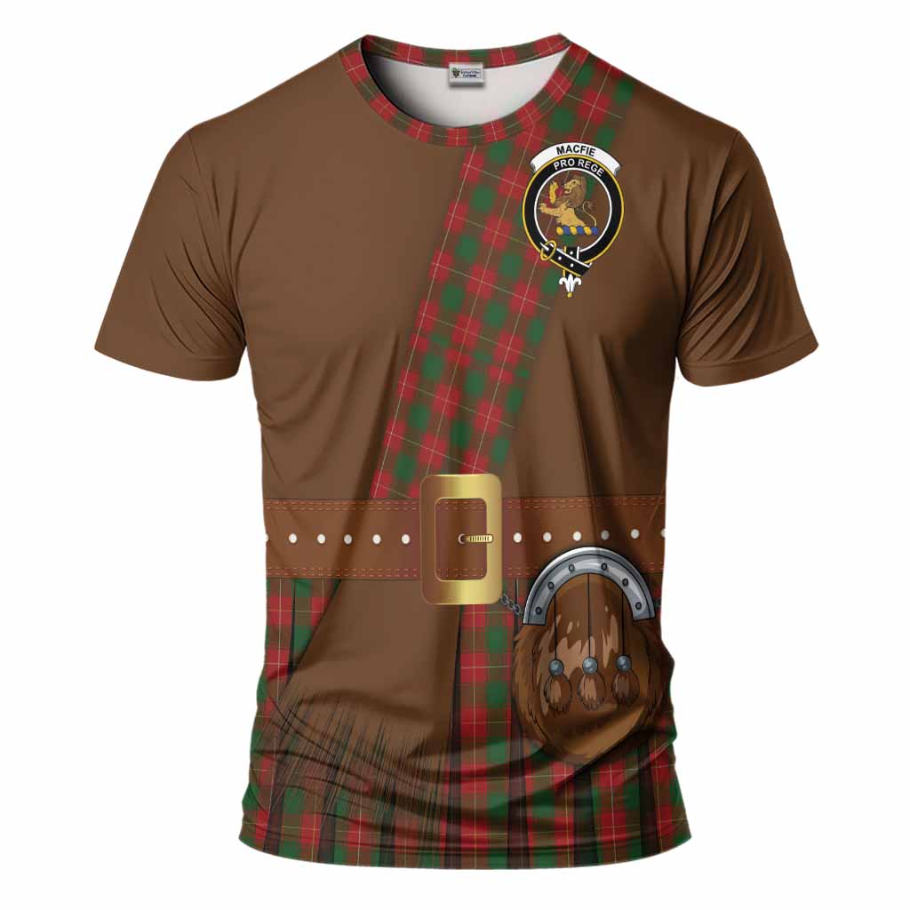 MacFie (McFie) Tartan Crest T-Shirt Kilt Costume Style