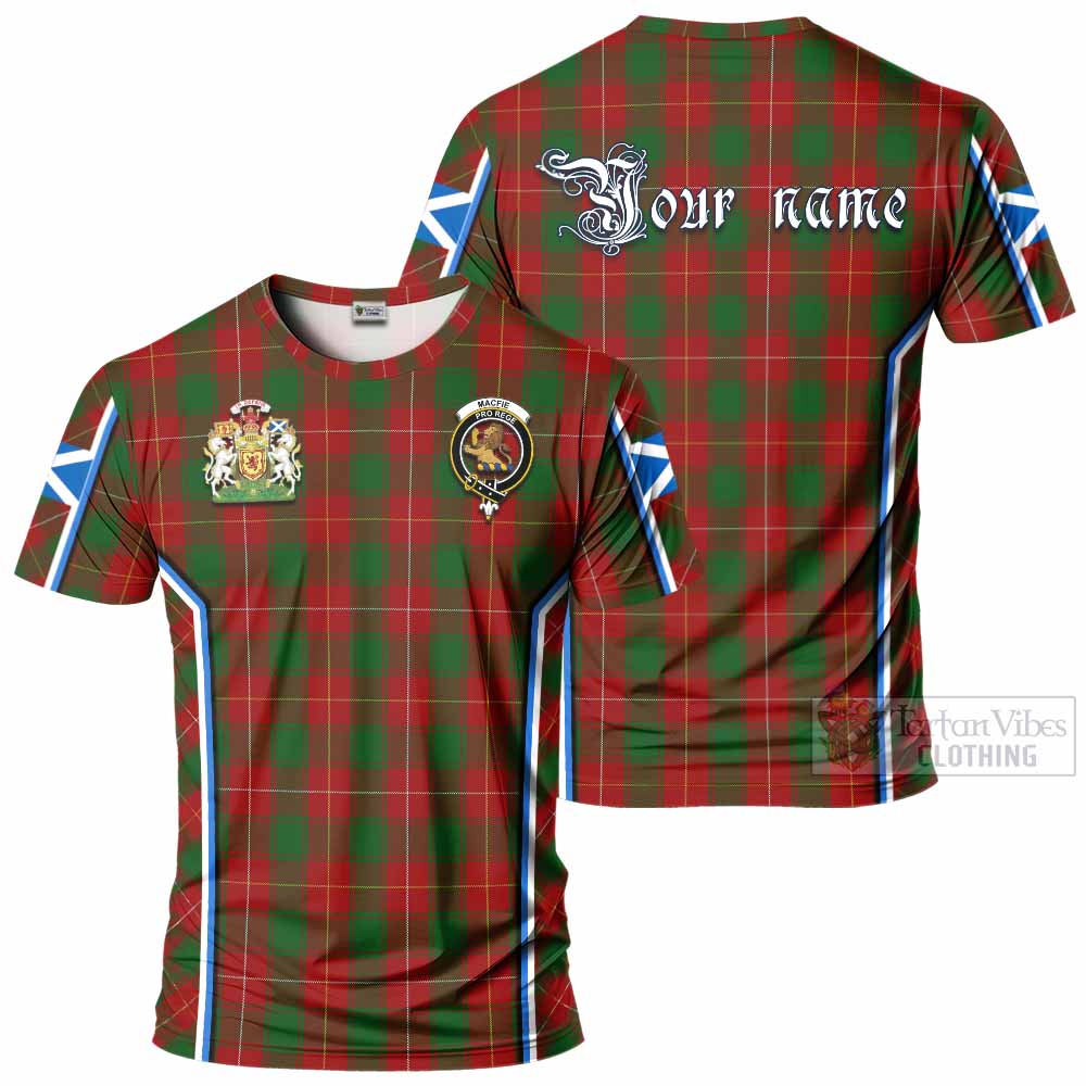MacFie (McFie) Tartan Crest T-shirt Scotland Coat of Arm Flag Style - Tartan Vibes Clothing