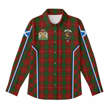 MacFie (McFie) Tartan Crest Women Casual Shirt Scotland Coat of Arm Flag Style