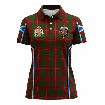 MacFie (McFie) Tartan Crest Women's Polo Shirt Scotland Coat of Arm Flag Style
