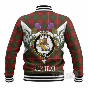 MacFie (McFie) Tartan Family Crest Baseball Jacket Scottish Burns Night Thistle Floral