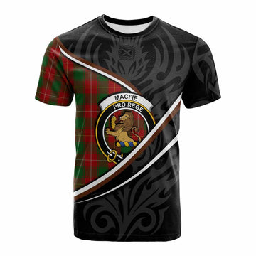 MacFie (McFie) Tartan Family Crest Cotton T-shirt Celtic Scottish Thistle Floral