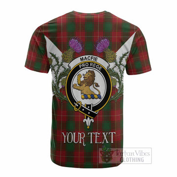 MacFie (McFie) Tartan Family Crest Cotton T-shirt Scottish Burns Night Thistle Floral