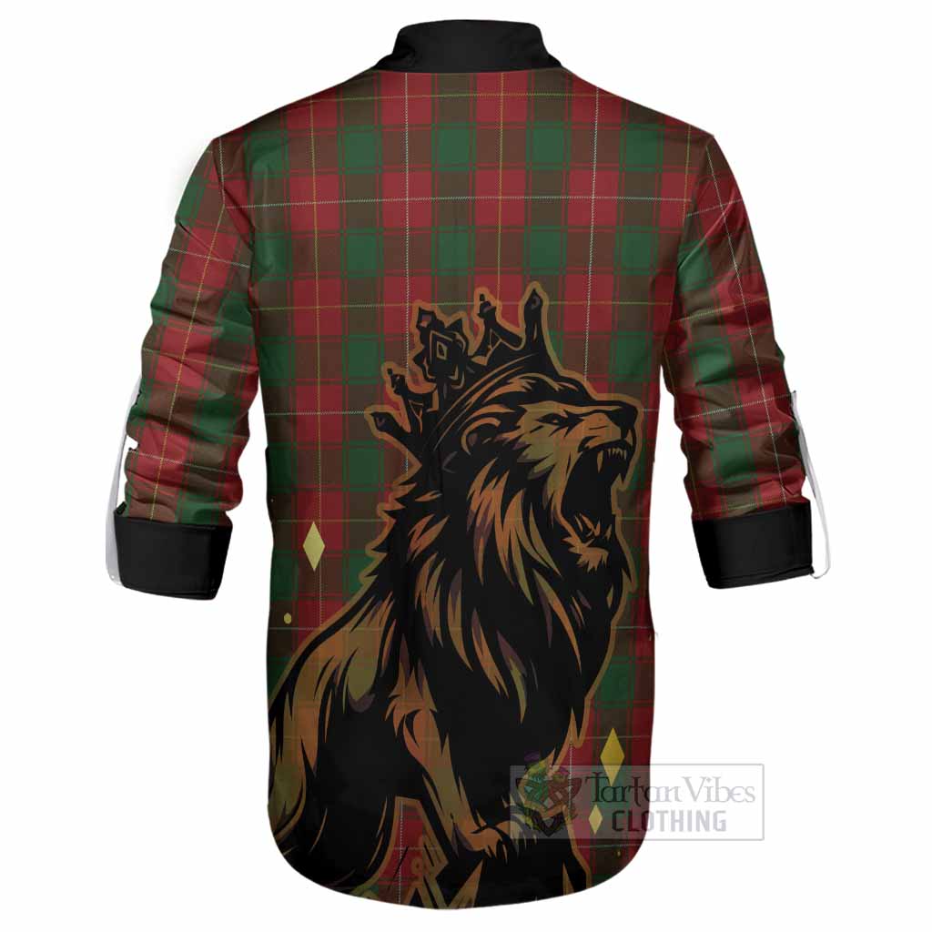 MacFie (McFie) Tartan Family Crest Ghillie Shirt Crowned Lion Roaring