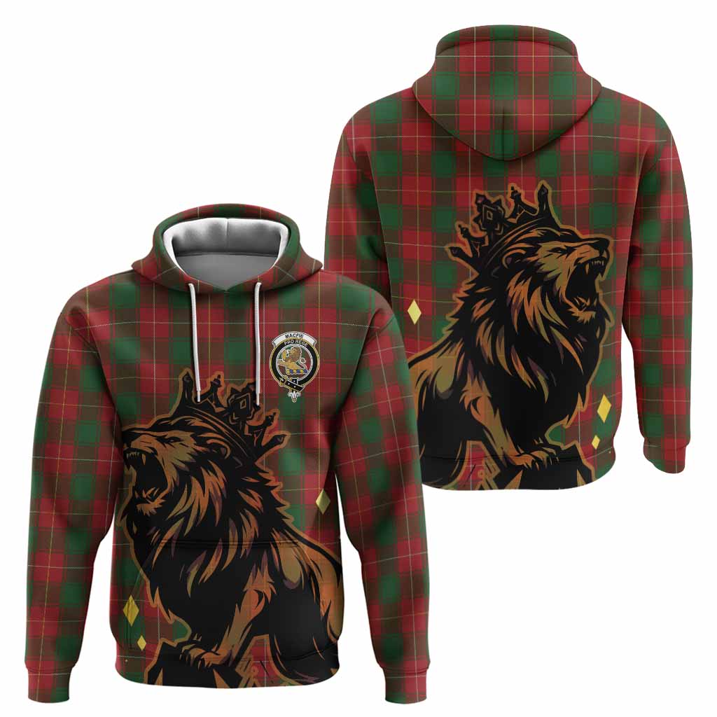 MacFie (McFie) Tartan Family Crest Hoodie Crowned Lion Roaring