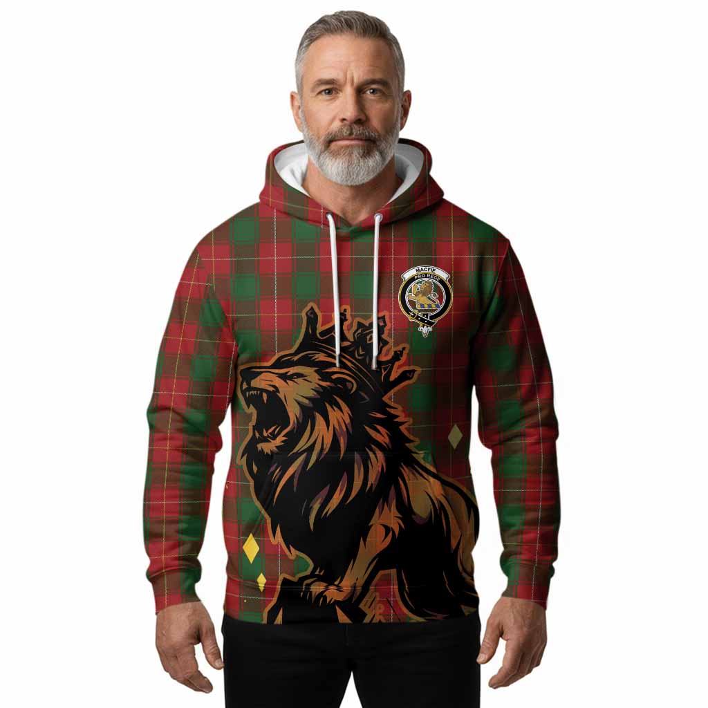 MacFie (McFie) Tartan Family Crest Hoodie Crowned Lion Roaring