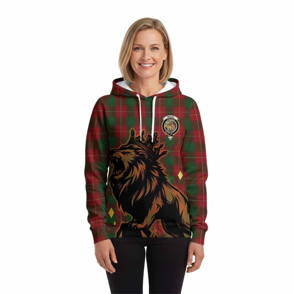 MacFie (McFie) Tartan Family Crest Hoodie Crowned Lion Roaring