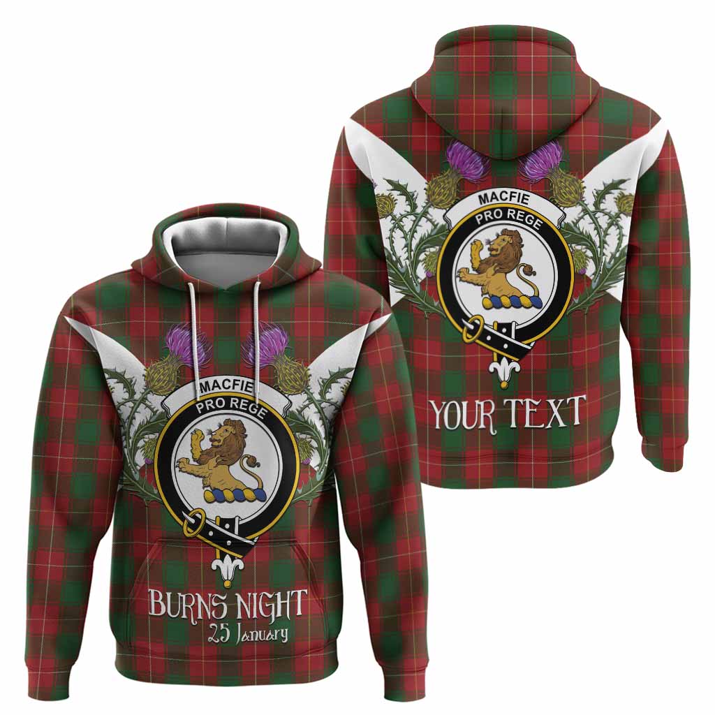 MacFie (McFie) Tartan Family Crest Hoodie Scottish Burns Night Thistle Floral