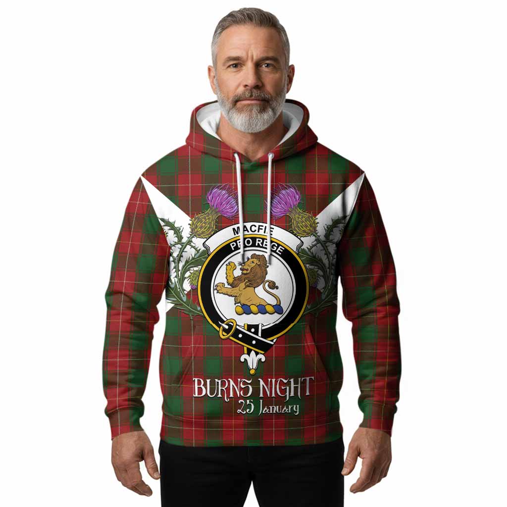 MacFie (McFie) Tartan Family Crest Hoodie Scottish Burns Night Thistle Floral