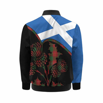 MacFie (McFie) Tartan Family Crest Kid Bomber Jacket Scotland Thistle Floral Flag Style