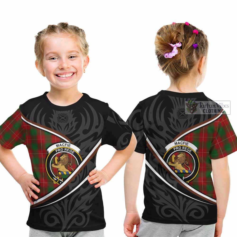 MacFie (McFie) Tartan Family Crest Kid T-shirt Celtic Scottish Thistle Floral - Tartan Vibes Clothing