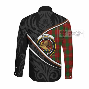 MacFie (McFie) Tartan Family Crest Long Sleeve Button Shirts Celtic Scottish Thistle Floral
