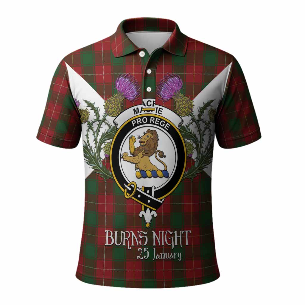 MacFie (McFie) Tartan Family Crest Polo Shirt Scottish Burns Night Thistle Floral