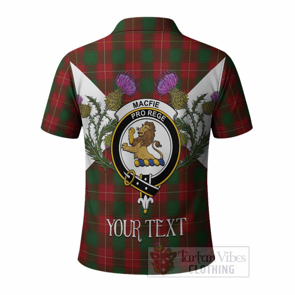 MacFie (McFie) Tartan Family Crest Polo Shirt Scottish Burns Night Thistle Floral