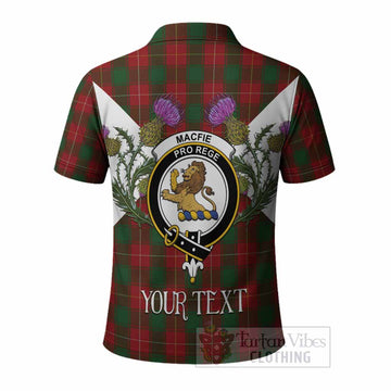 MacFie (McFie) Tartan Family Crest Polo Shirt Scottish Burns Night Thistle Floral