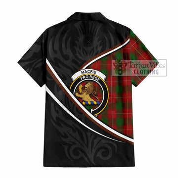 MacFie (McFie) Tartan Family Crest Short Sleeve Button Shirt Celtic Scottish Thistle Floral - Tartan Vibes Clothing