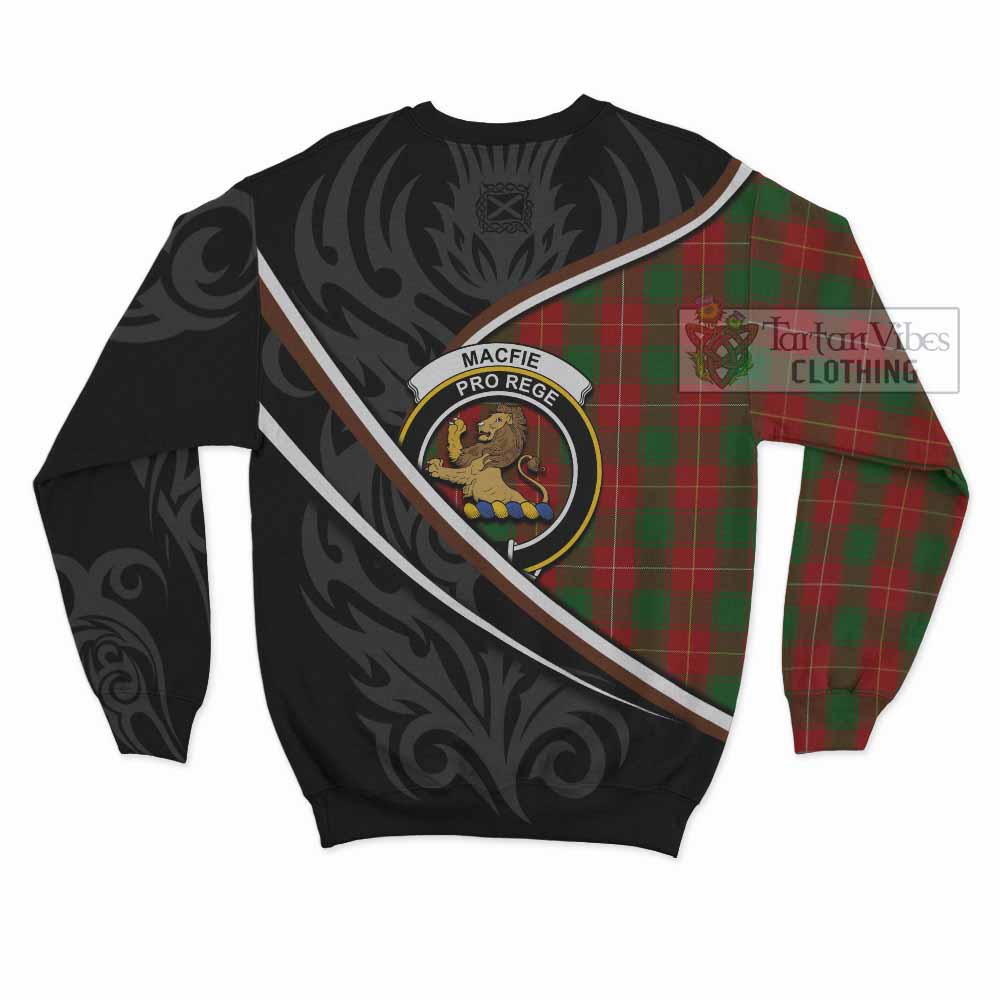 MacFie (McFie) Tartan Family Crest Sweatshirt Celtic Scottish Thistle Floral - Tartan Vibes Clothing