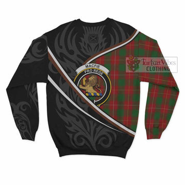 MacFie (McFie) Tartan Family Crest Sweatshirt Celtic Scottish Thistle Floral