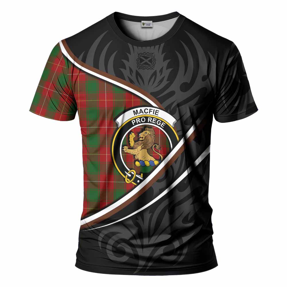 MacFie (McFie) Tartan Family Crest T-shirt Celtic Scottish Thistle Floral - Tartan Vibes Clothing