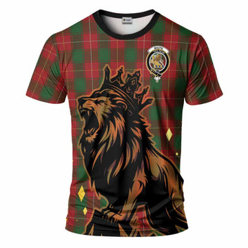 MacFie (McFie) Tartan Family Crest T-Shirt Crowned Lion Roaring