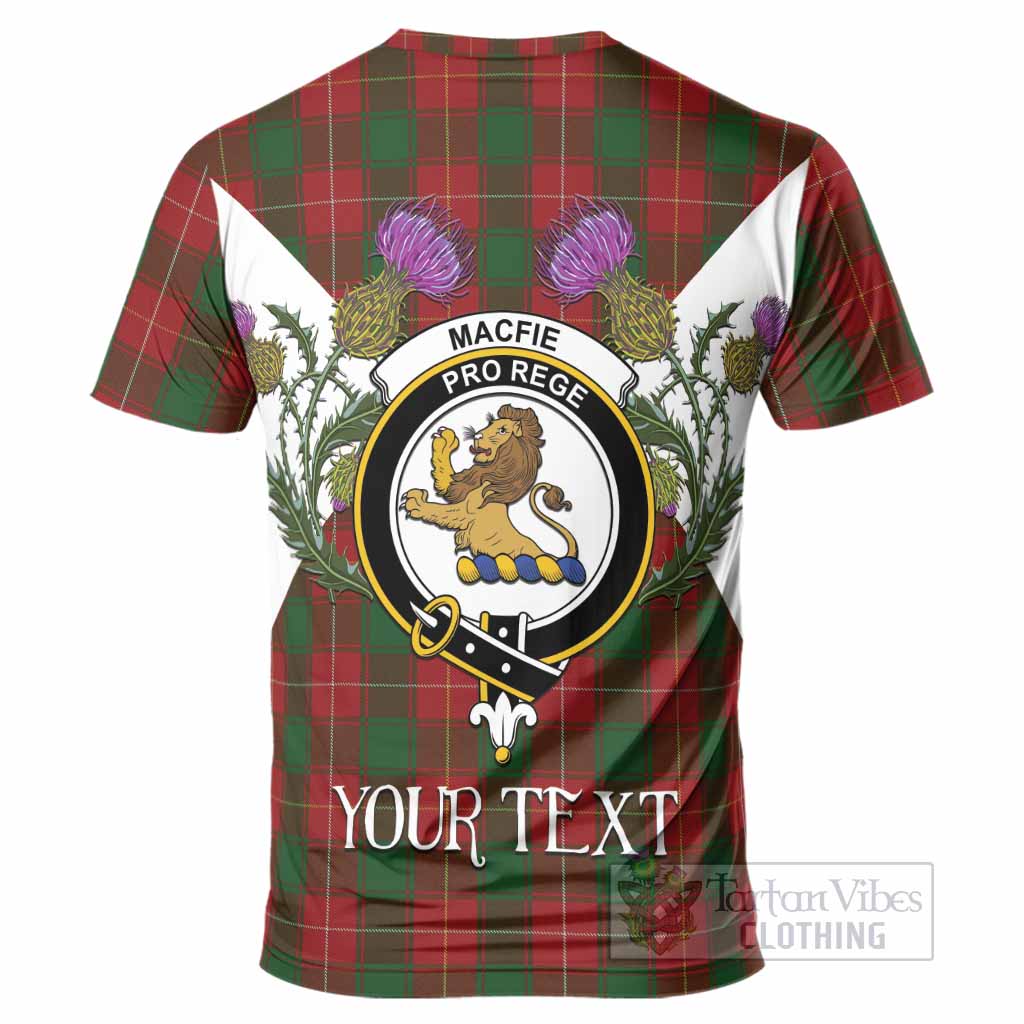 MacFie (McFie) Tartan Family Crest T-Shirt Scottish Burns Night Thistle Floral