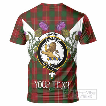 MacFie (McFie) Tartan Family Crest T-Shirt Scottish Burns Night Thistle Floral