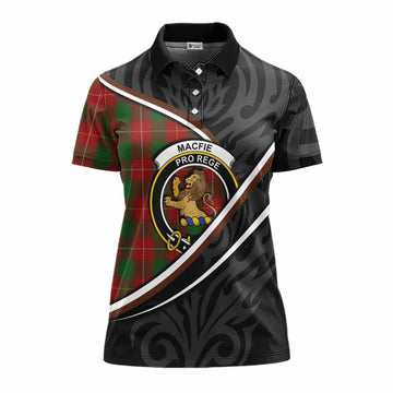 MacFie (McFie) Tartan Family Crest Women's Polo Shirt Celtic Scottish Thistle Floral