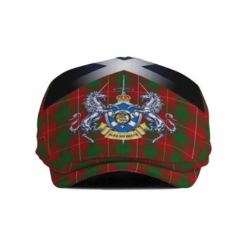 MacFie (McFie) Tartan Flat Cap, Jeff Cap Alba Gu Brath Unicorn Crest
