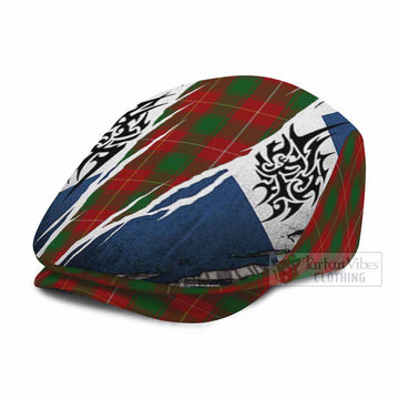 MacFie (McFie) Tartan Flat Cap, Jeff Cap Scotland Flag Ripped Tribal Design