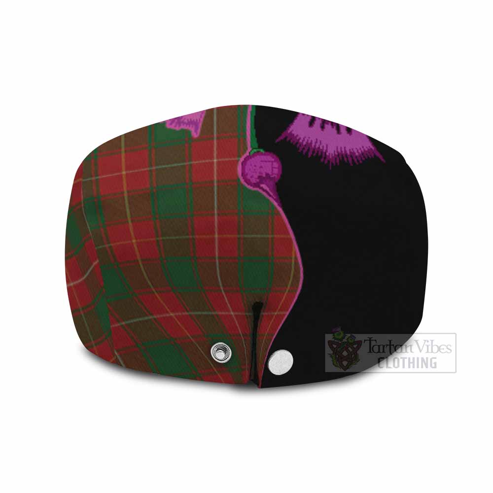 MacFie (McFie) Tartan Flat Cap, Jeff Cap Traditional Scottish Thistle