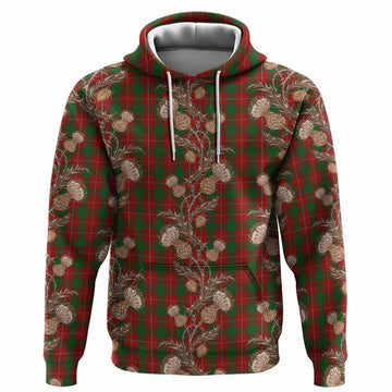 MacFie (McFie) Tartan Hoodie Seamless Scottish Thistle Flowers